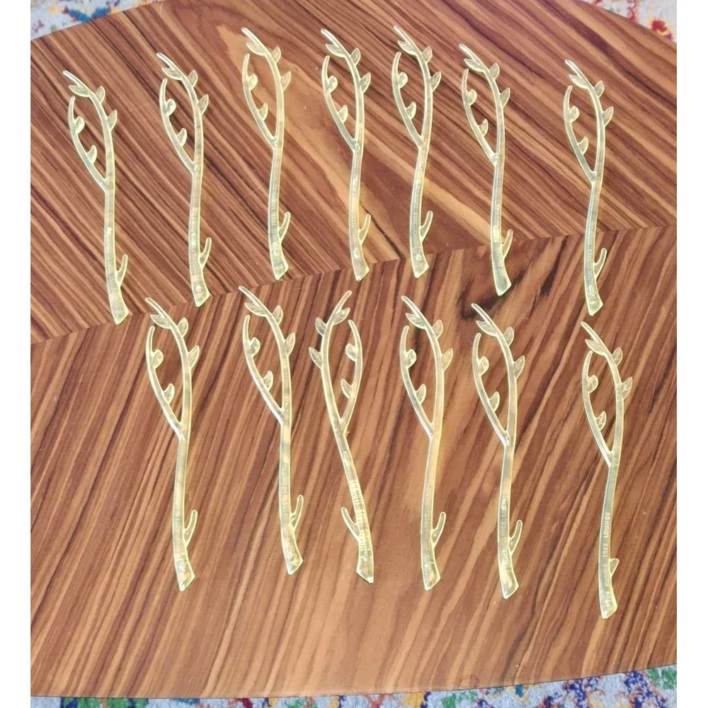 Vintage 1960s Purple Tree Lounge Swizzle Sticks MCM Neon Yellow Green Lot 13
